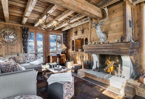 Traditional chalet with a mountain decoration located in private hamlet in...