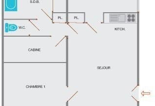 Appartement de deux chambres en rez de jardin au lieu dit Le Replein