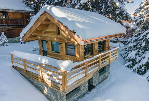 Chic and modern chalet Mazot for a ski in ski out with a beautiful view of...
