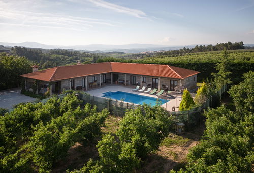 In the Douro region, swimming pool and orchard surrounding the house.