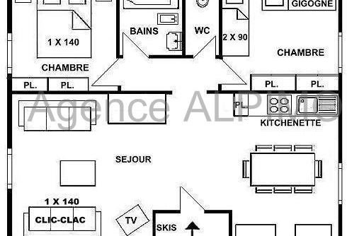 Les Saisies (73) - Améthyste
3 room apartment - approx. 65m² - up to 8 people