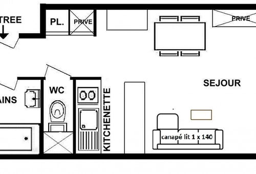 Les Saisies (73) - Isabella 
2 room apartment - approx. 28m² - up to 4 people