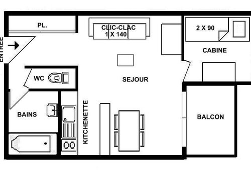 Les Saisies (73) - Isabella - Bâtiment C
Studio apartment with cabin -...