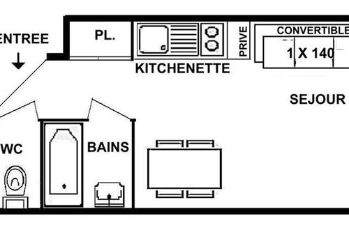 Les Saisies (73) - Jardin Alpin 
2-room apartment - approx. 24 m² - sleeps...
