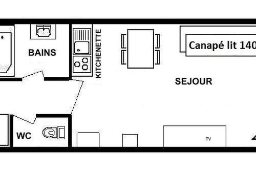 Les Saisies (73) - Village - Bat 1
Appartement studio alcôve - environ 26m2...