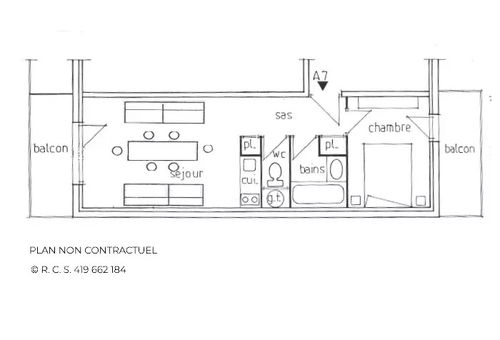 Appartement 1 chambre Les Belleville
