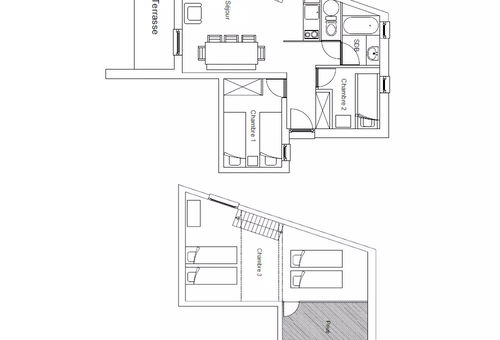 Apartment 2 bedroom Les Belleville